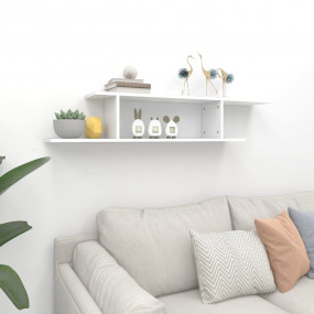 Wall Shelf White Engineered wood 49.2 in x 7.1 in x 9.1...