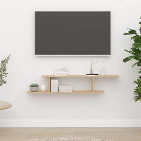 Wall Shelf Sonoma oak Engineered wood 49.2 x 7.1 x 9.1 ...