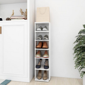 Shoe Cabinet White Engineered wood Tall and narrow Shoe...