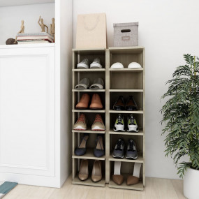 Shoe Cabinet Set of 2 Sonoma oak Engineered wood Medium...