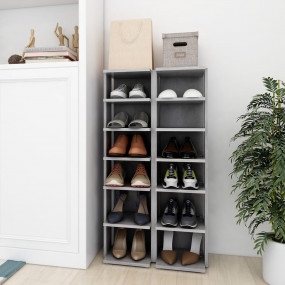 Shoe Cabinet Set of 2 Concrete Grey Engineered wood Com...