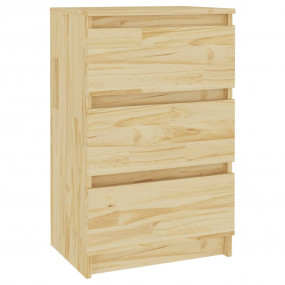 Bedside Cabinet Untreated Pine Solid Pine Wood Bedside ...