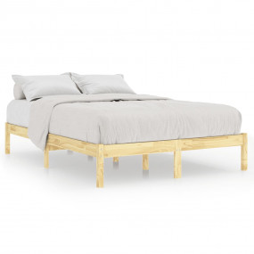Bed Frame Natural Solid pine wood 55 x 74 in mattress s...