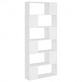 Book Cabinet Room Divider White Engineered Wood Large S...