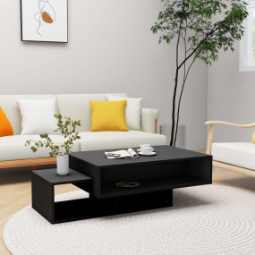 Coffee Table Black Engineered Wood Medium Coffee Table