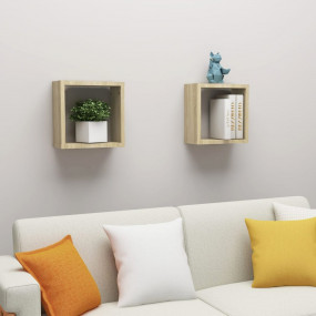 Cube Shelf Set of 2 Sonoma oak Engineered wood Small