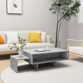 Coffee Table Concrete Grey Engineered Wood 41.3 x 21.7 ...