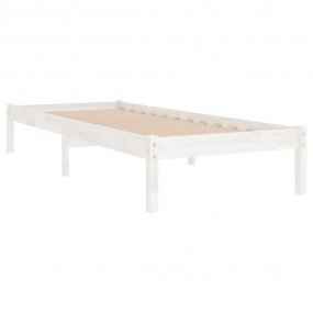 Bed Frame White Solid Pine Wood Twin Sturdy Bed Frame