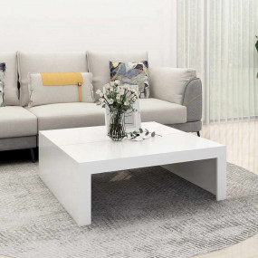 Coffee Table White Engineered wood 39.4 x 39.4 in Moder...