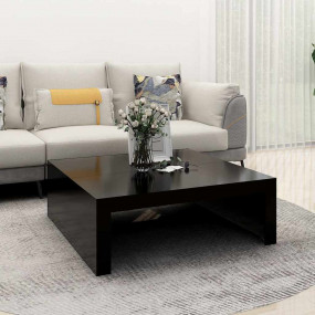 Coffee Table Black Engineered Wood 39.4 in Simple Style...