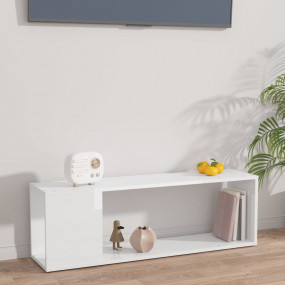 TV Cabinet High Gloss White Engineered Wood TV Cabinet