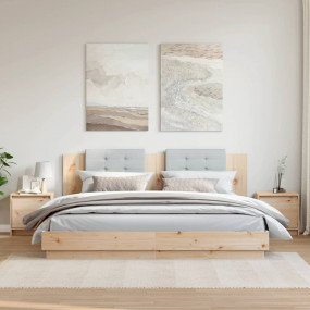 Bedside Cabinet Set of 2 Pinewood Solid Pinewood (Untre...