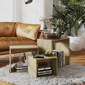 Nesting Table Set of 3 Sonoma Oak Engineered wood Small...