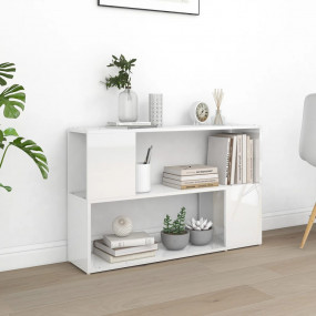Book Cabinet High gloss white Engineered wood Medium Bo...