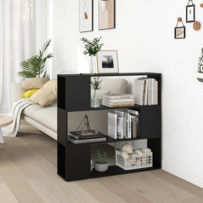 Book Cabinet Room Divider Black Engineered wood