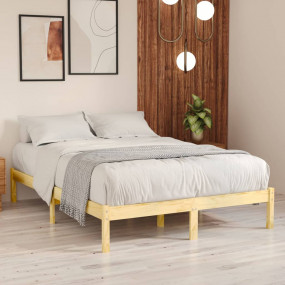 Bed Frame Tough Build Solid Wood Frame Rectangular Mode...