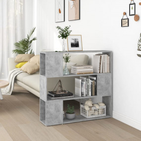 Book Cabinet Room Divider Concrete Grey Engineered Wood...