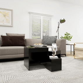 Nesting Table Set of 3 Black Engineered wood Compact St...