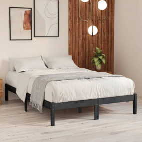 Bed Frame Grey Solid pinewood 79 x 79 in Durable Bed Fr...