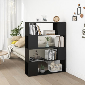 Book Cabinet Room Divider Black Engineered wood Medium