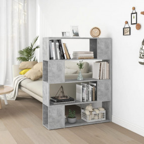 Book Cabinet Room Divider Concrete grey Engineered wood