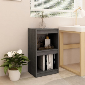 Book Cabinet Grey Solid Pinewood Medium Book Cabinet