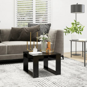 Side Table Black Engineered wood 19.7x19.7x13.8 in Side...