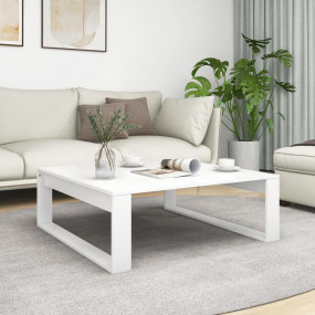 Coffee Table White Engineered wood 39.4 in x 39.4 in Si...