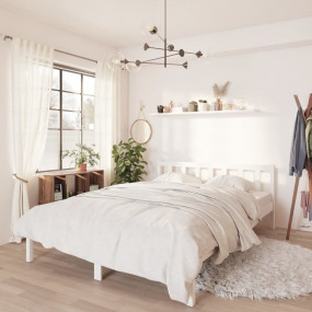 Bed Frame White Solid Pine Wood Small Double Durable