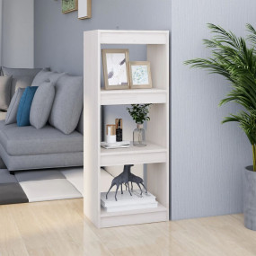 Book Cabinet White Solid Pine Wood Medium Book Cabinet