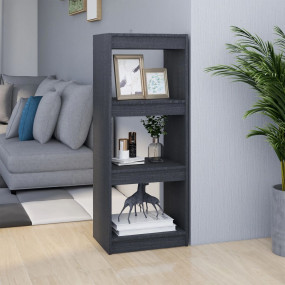 Book Cabinet Grey Solid Pinewood Medium Book Cabinet
