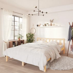 Bed Frame Natural Pine Solid Pine Wood Full Durable Bed...