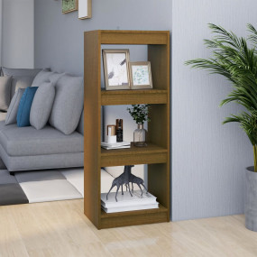 Book Cabinet Honey brown Solid pine wood Medium Storage