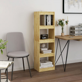 Book Cabinet Room Divider Natural Pine Solid Pinewood M...