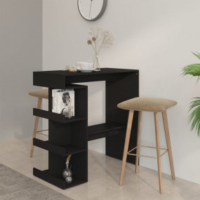 Bar Table Black Engineered Wood Standard Bar Table Rect...
