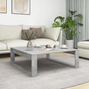 Coffee Table Concrete Grey Engineered Wood 39.4 x 39.4 ...