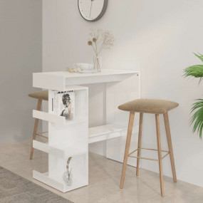 Bar Table High gloss white Engineered wood Compact Bar ...