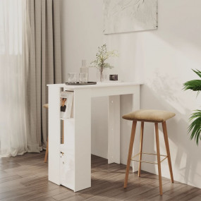 Bar Table White Engineered wood High Bar Table Rectangu...