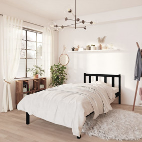 Bed Frame Black Solid pinewood Twin Durable Bed Frame