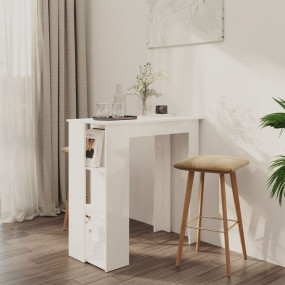 Bar Table High gloss white Engineered wood Small Bar Ta...