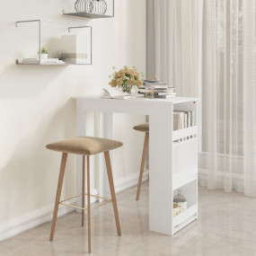 Bar Table White Engineered Wood 40.2 in x 19.7 in x 40....