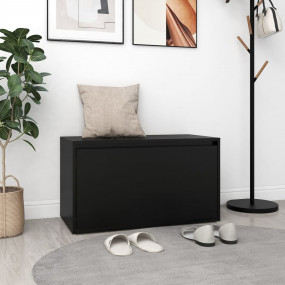 Bench Black Engineered wood Standard Entryway Bench Rec...
