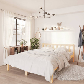 Bed Frame Pinewood Solid pine wood Double Durable Bed F...