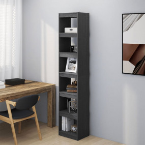 Book Cabinet Grey Solid Pinewood Tall Book Cabinet Rect...