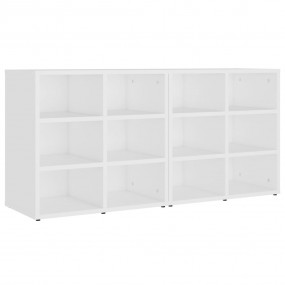 Shoe Cabinet Set of 2 White Engineered wood Medium Shoe...