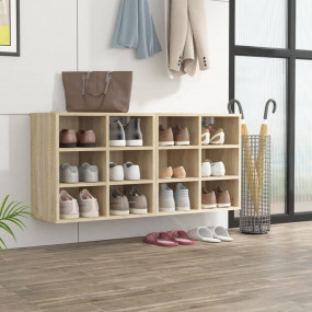 Shoe Cabinet Set of 2 Sonoma oak Engineered wood Medium
