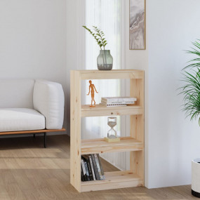 Book Cabinet Brown Solid Pine Wood Standard Book Cabine...