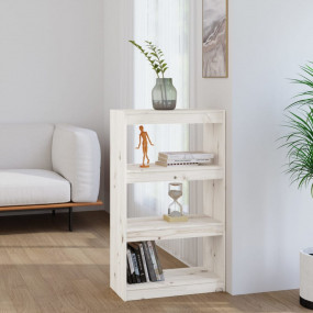Book Cabinet White Solid pinewood Medium Book Cabinet