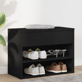 Shoe Bench Black Engineered wood Small Shoe Bench Recta...