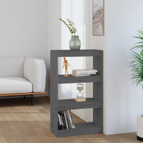Book Cabinet Grey Solid pinewood Medium Book Cabinet